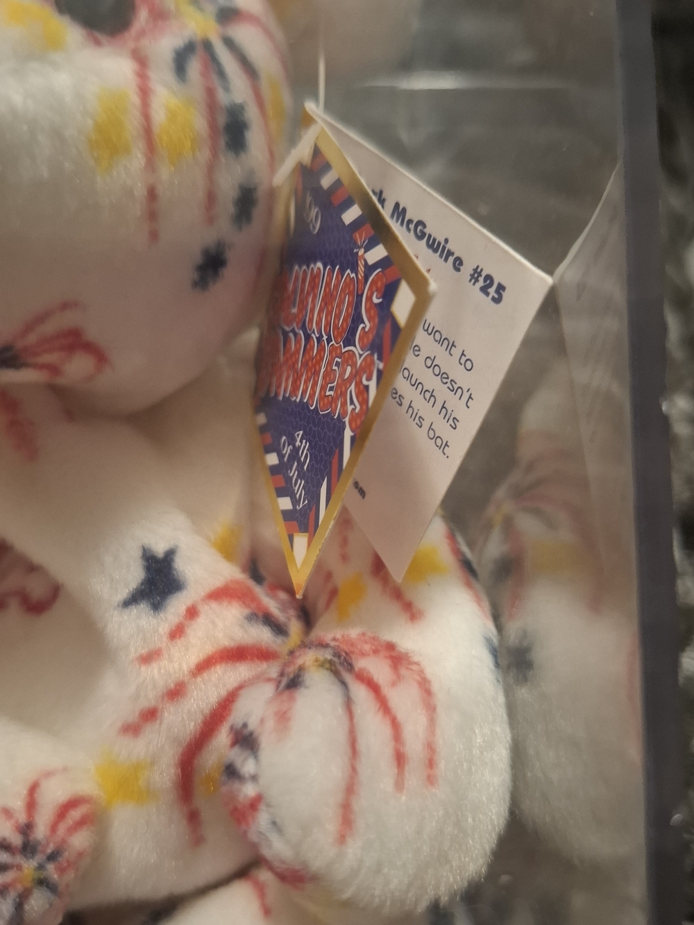 99'Salvinos Bammers* Mark McGwire #25***White Fireworks Pattern Collectible Bear - Picture 4 of 6